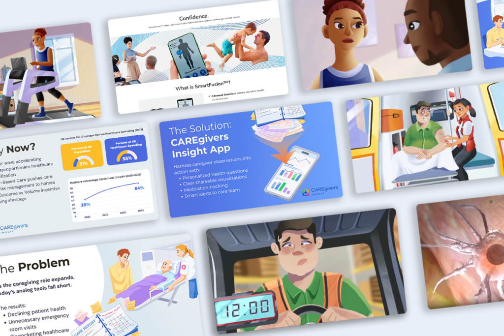 Graphic with examples of “after” designs