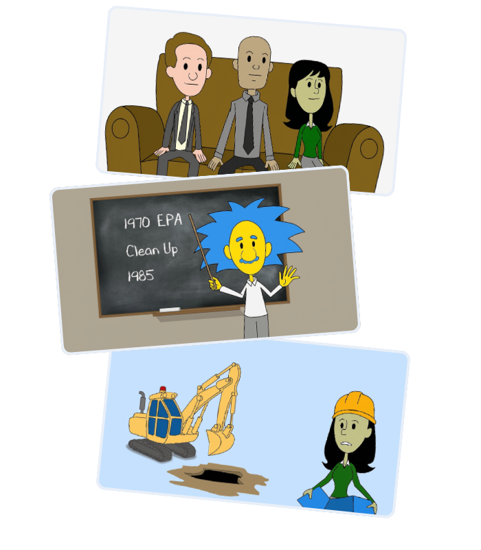 frames from a video about site cleanups