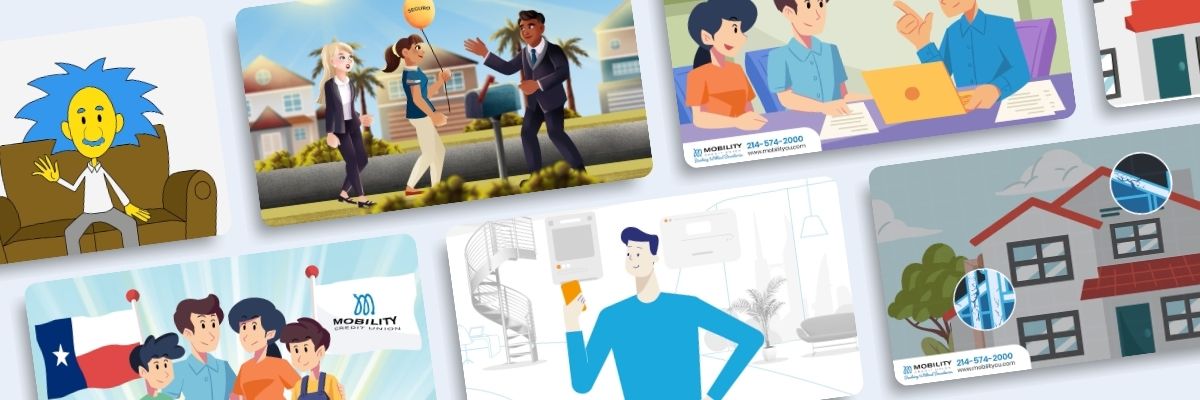 montage of financial themed animation screen shots